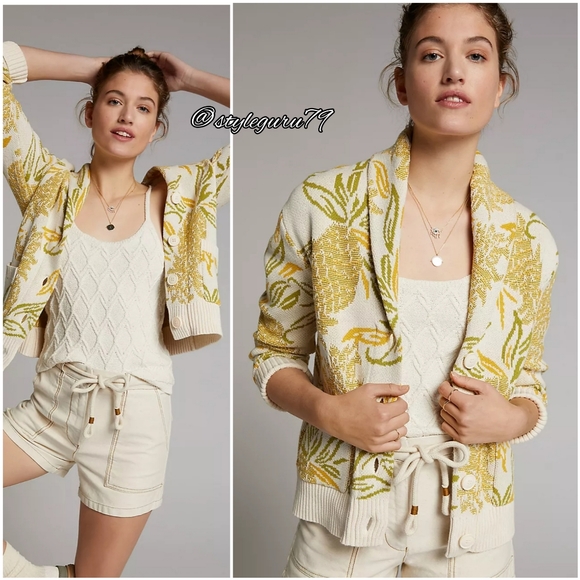 Anthropologie Sweaters - NWT, Anthropologie, Maeve Pineapple Cardigan